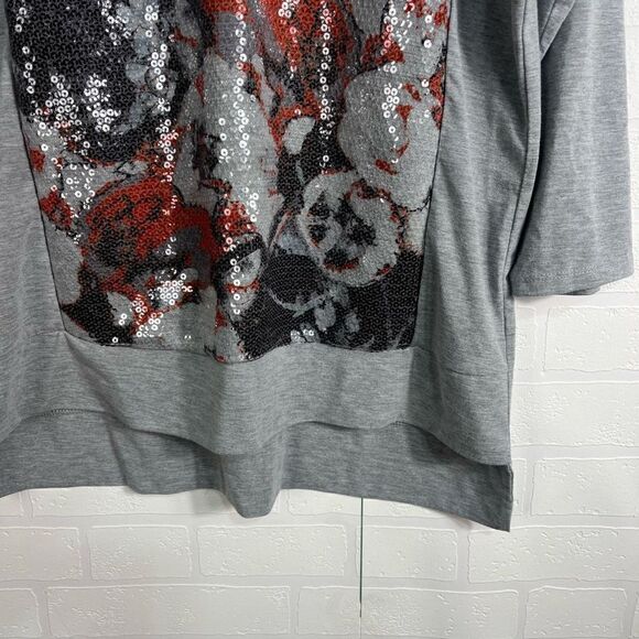 One world womens top size M Sequin Graphic - Picture 4 of 15